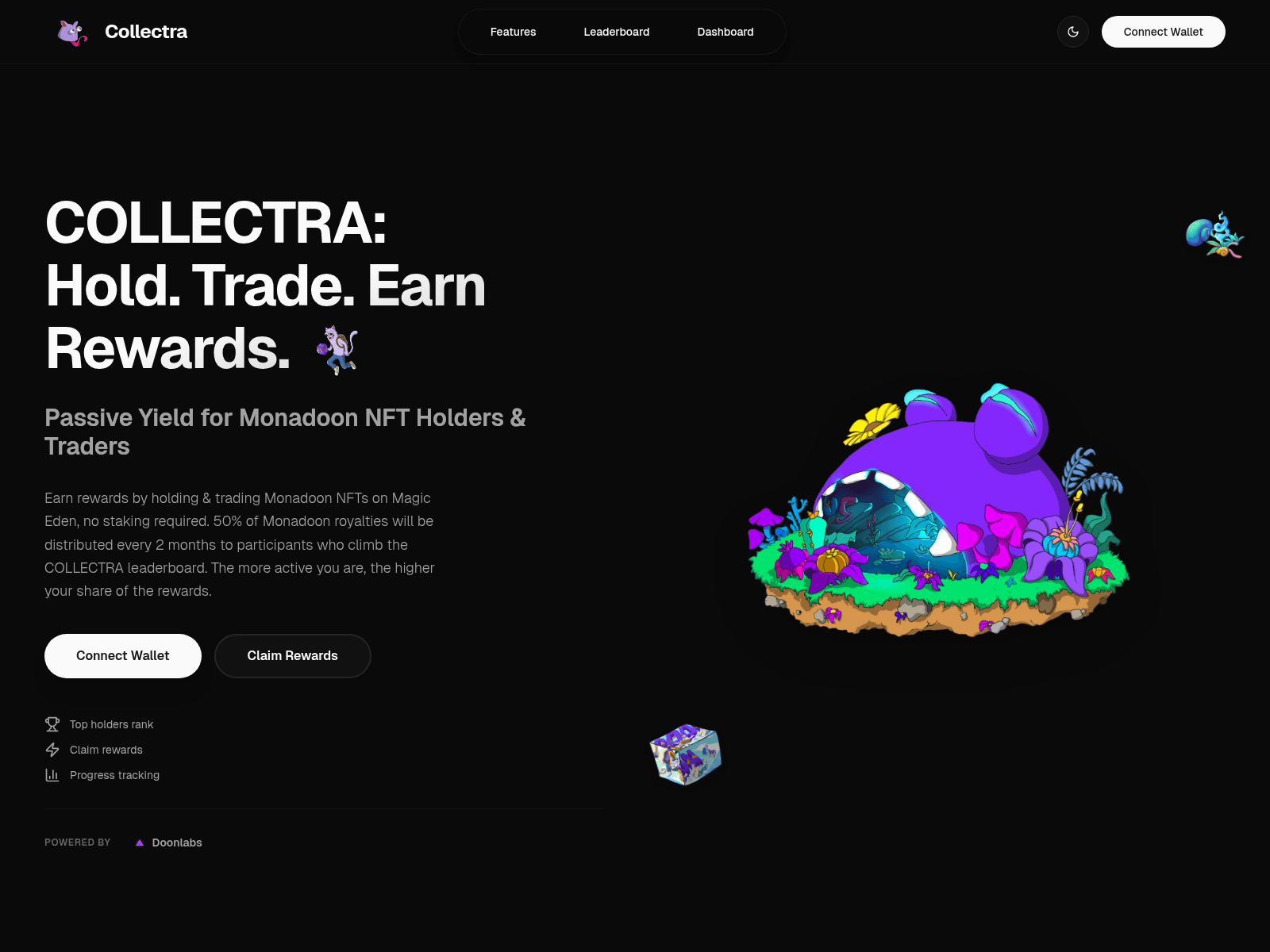 Screenshot of collectra.monadoon.xyz