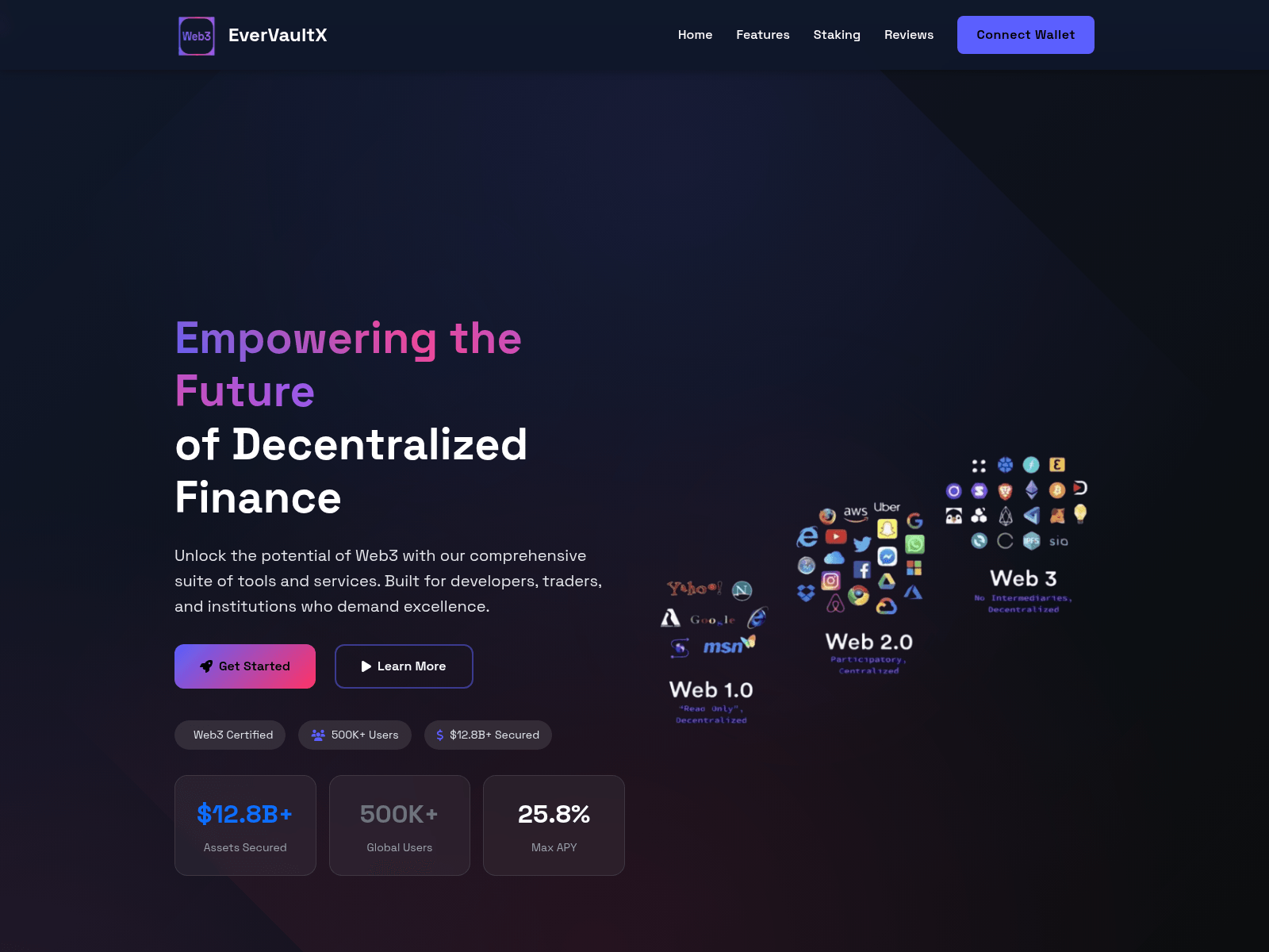 Screenshot of web3.evervaultx.online