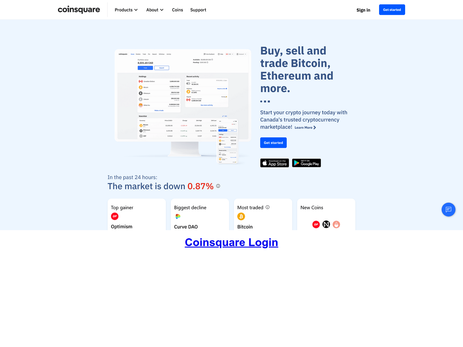 Screenshot of coiensquaarelogin.webflow.io