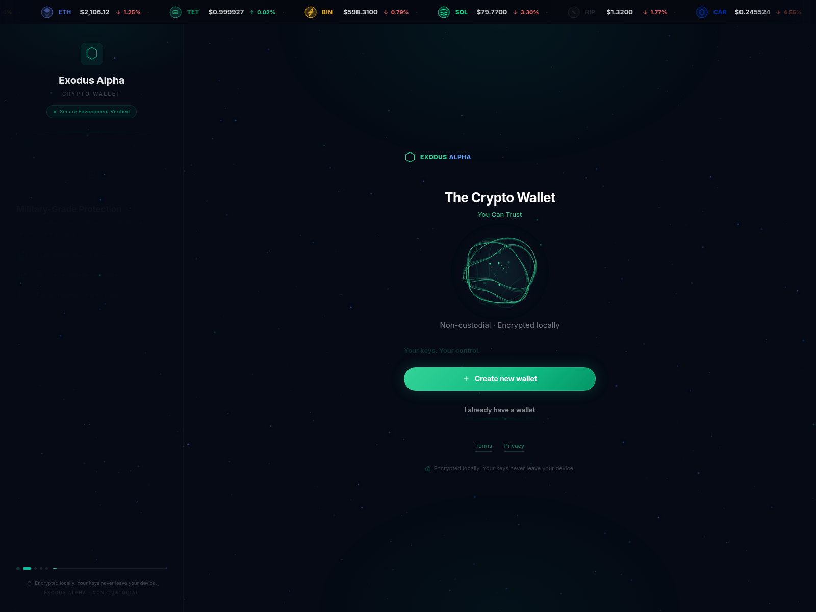 Screenshot of exodus-alpha.com