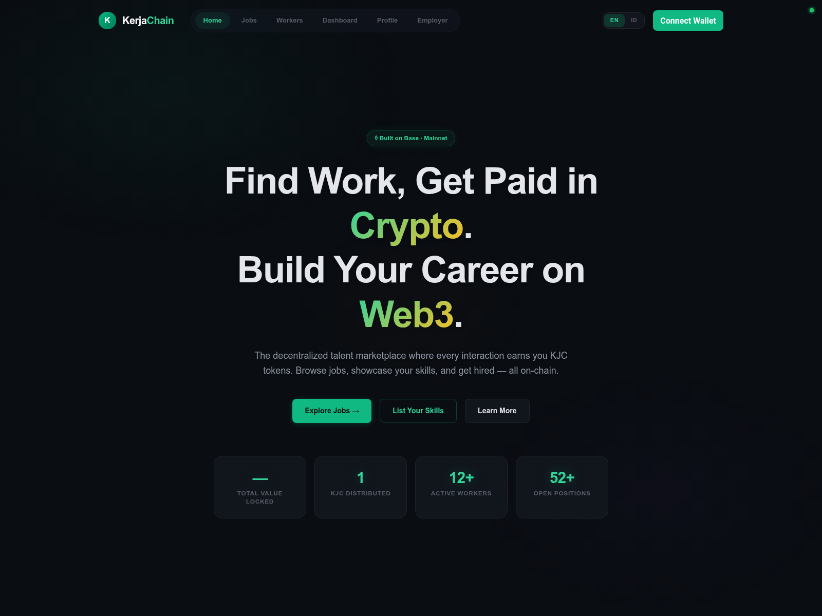 Screenshot of kerjachain.xyz