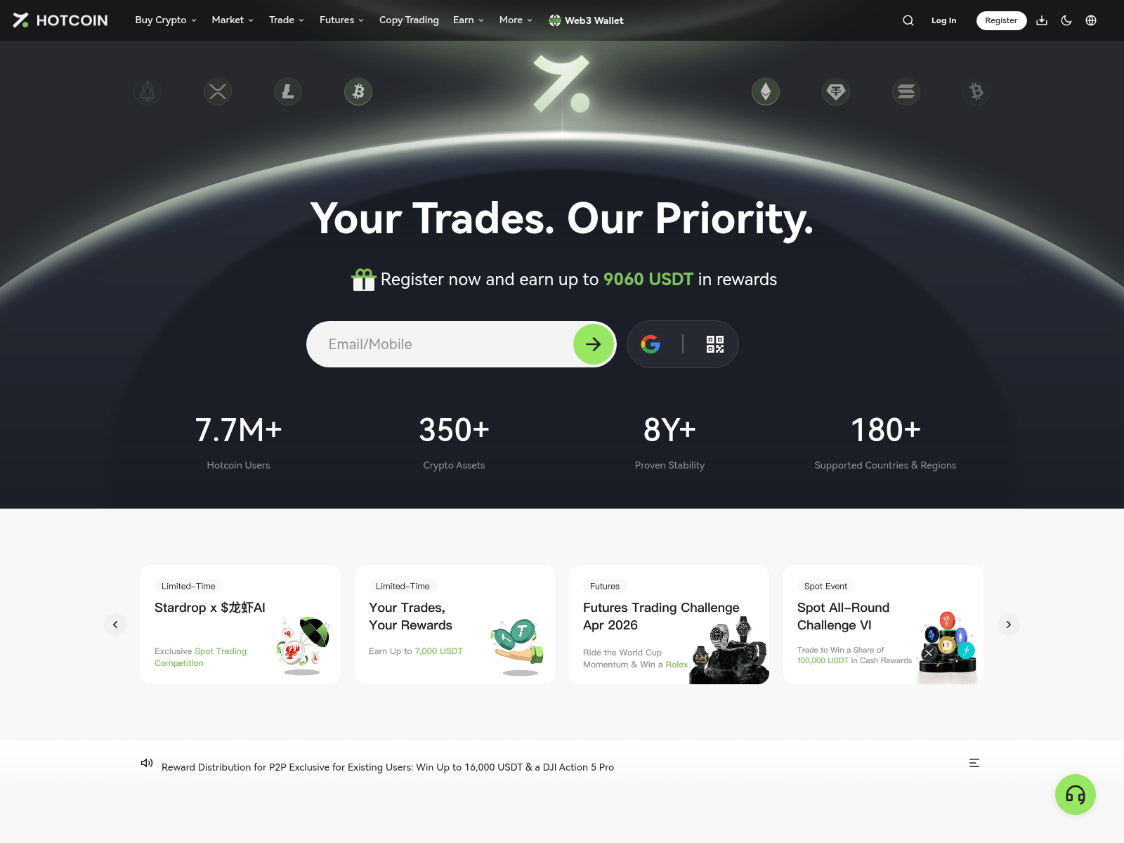 Screenshot of www.hotcoinex8.com