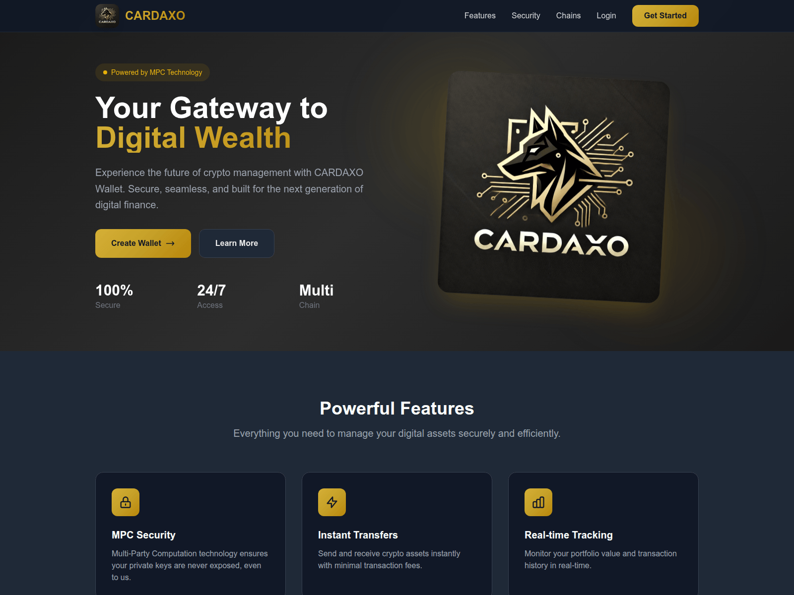 Screenshot of cardaxowallets.com