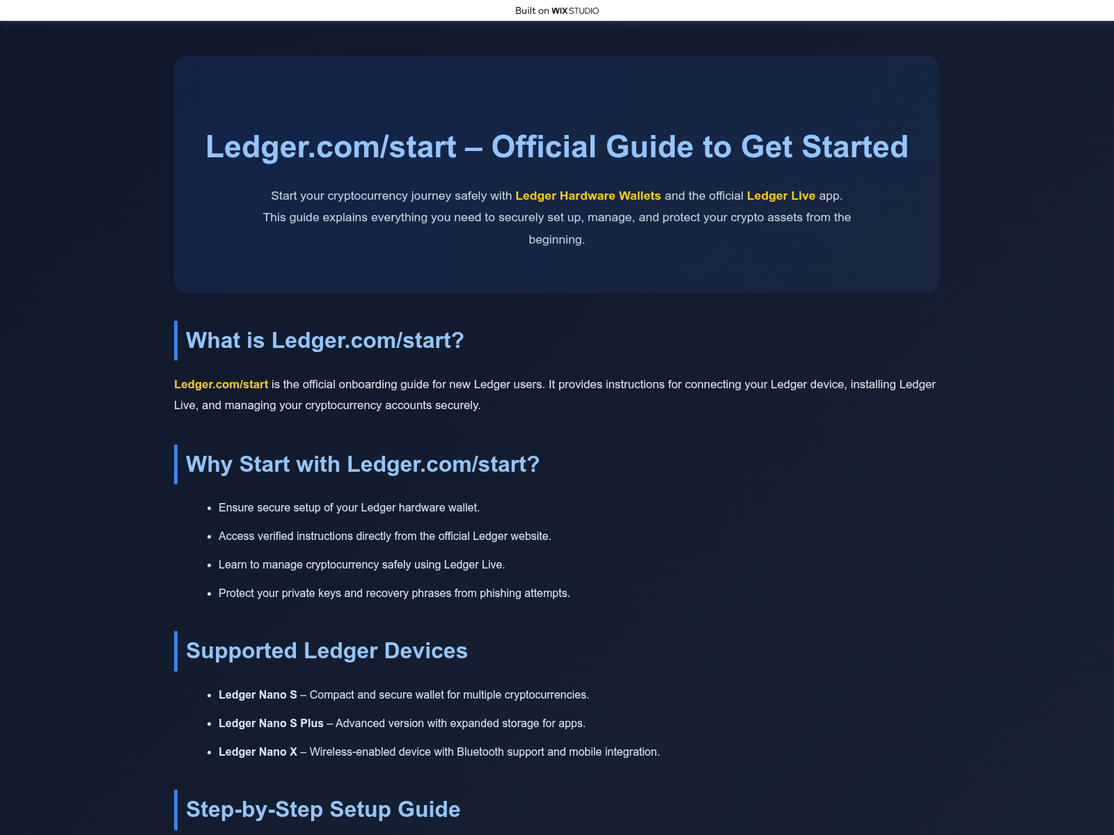 Screenshot of starta-ledegercom.wixstudio.com