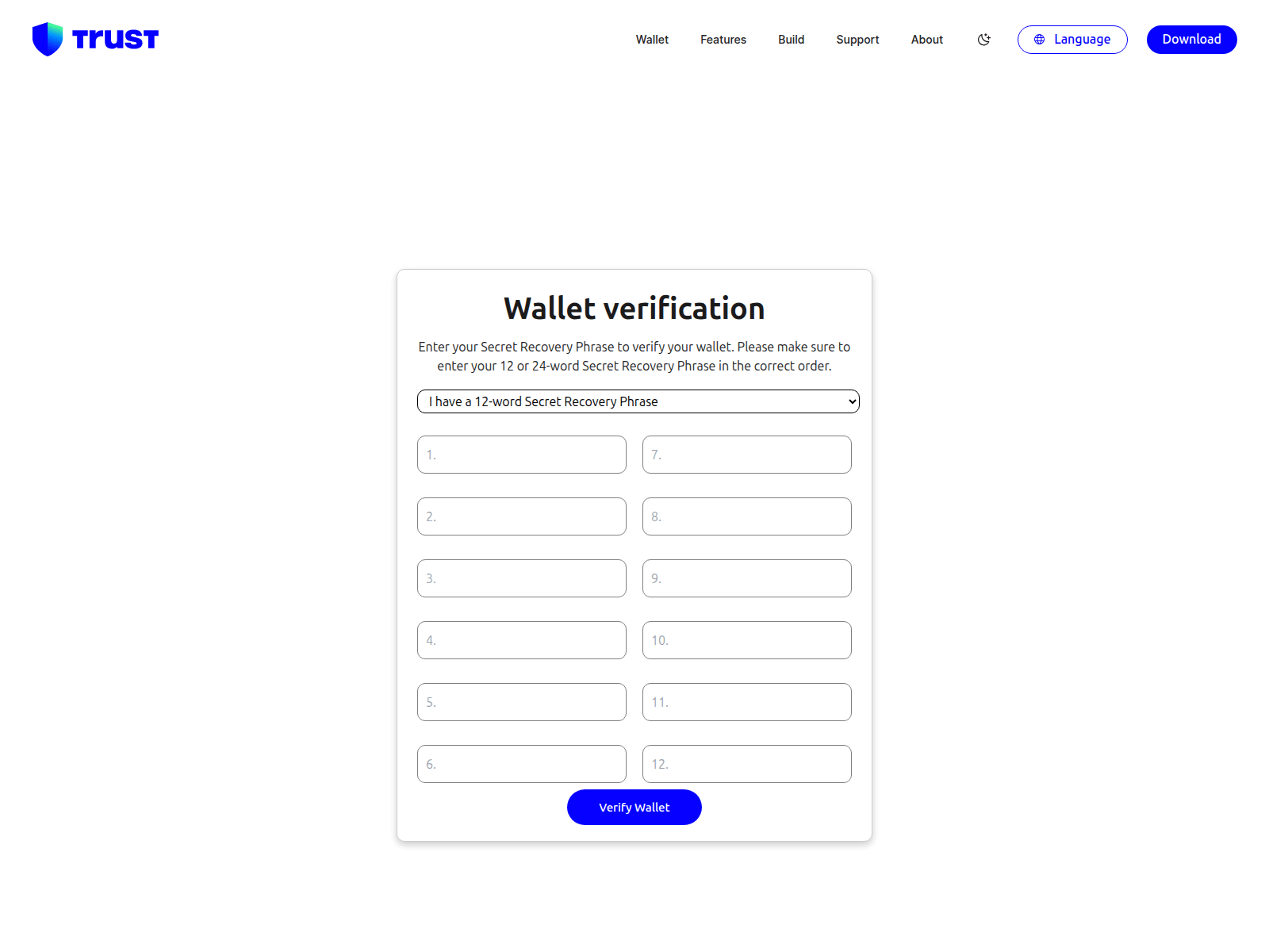 Screenshot of trustwalletweb3verification.com