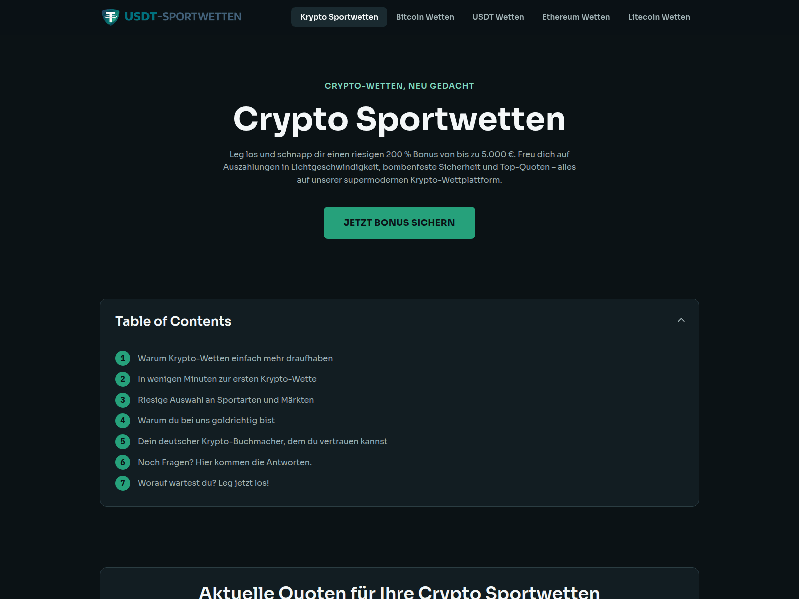 Screenshot of usdt-sportwetten.com