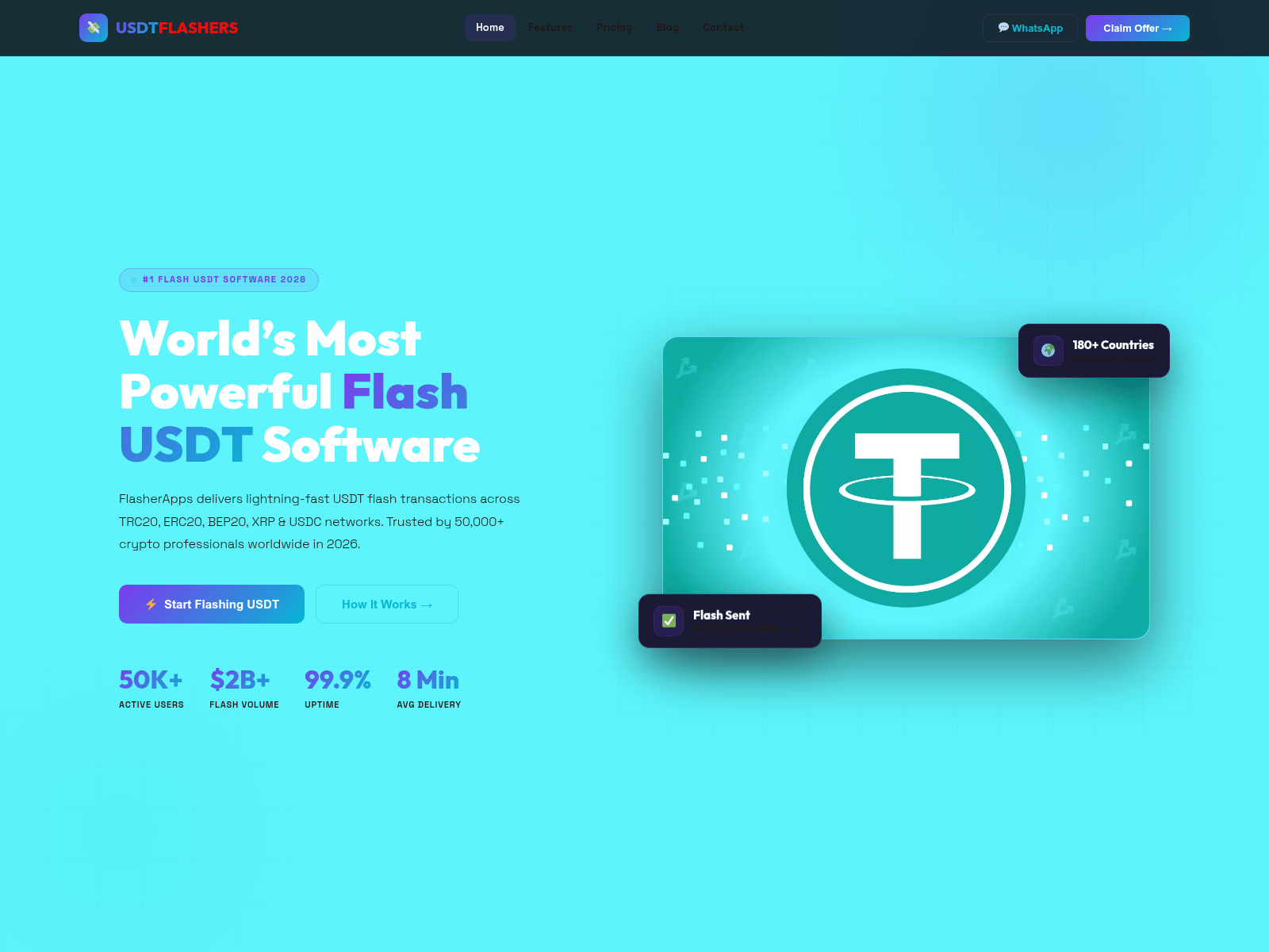 Screenshot of usdtflashers.com