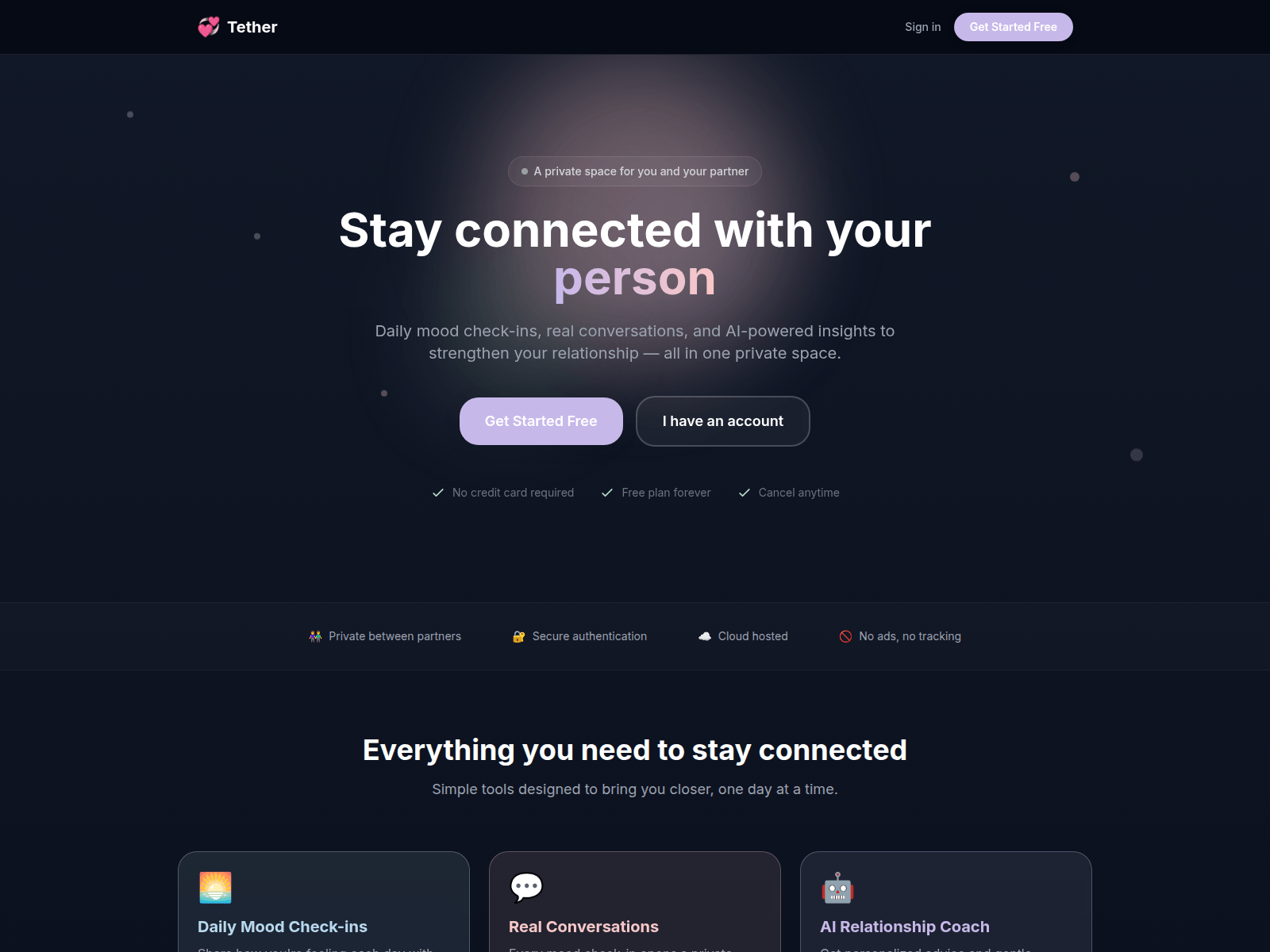 Screenshot of tether.agoyal.dev