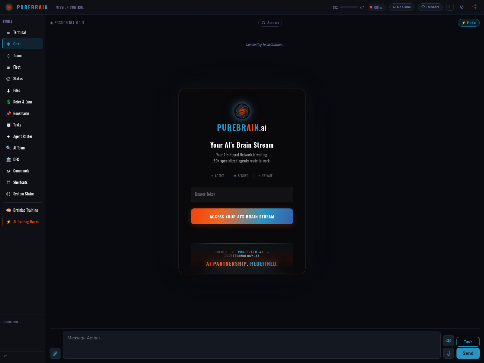 Screenshot of tethermelanie.ai-civ.com