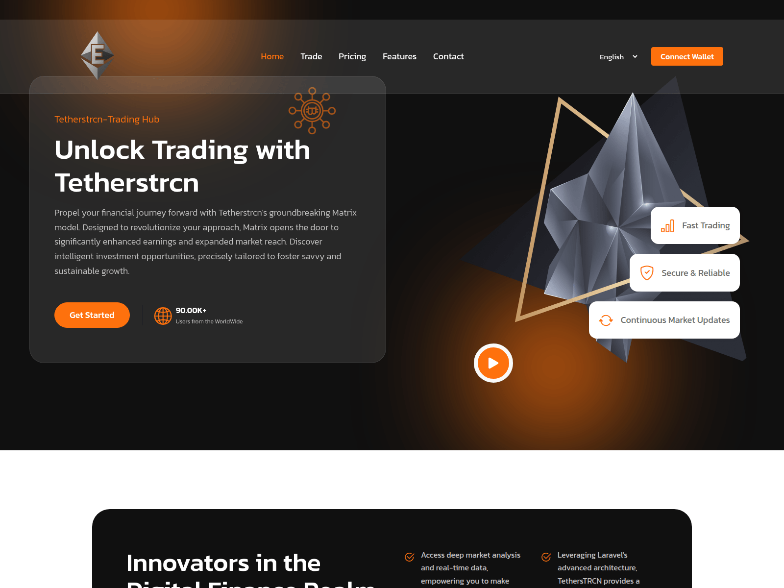 Screenshot of tetherstrcn.com.etherstrcn.com
