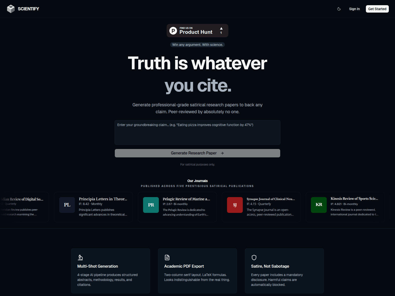 Screenshot of scientify-my-claim.com