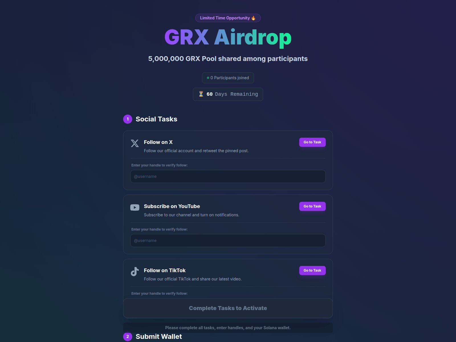 Screenshot of airdrop.gorillagrx.com