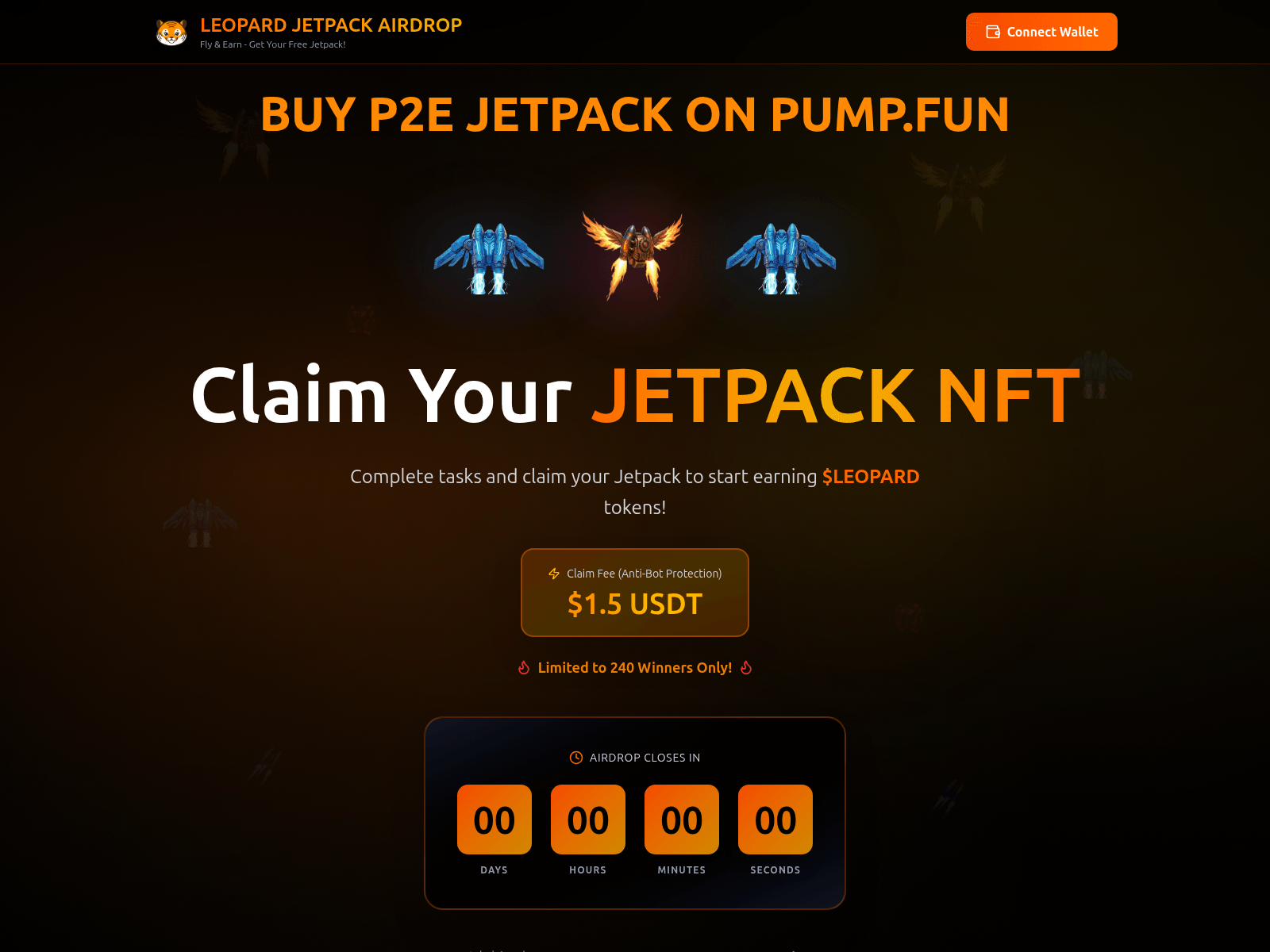 Screenshot of airdrop.leopardfoundation.com