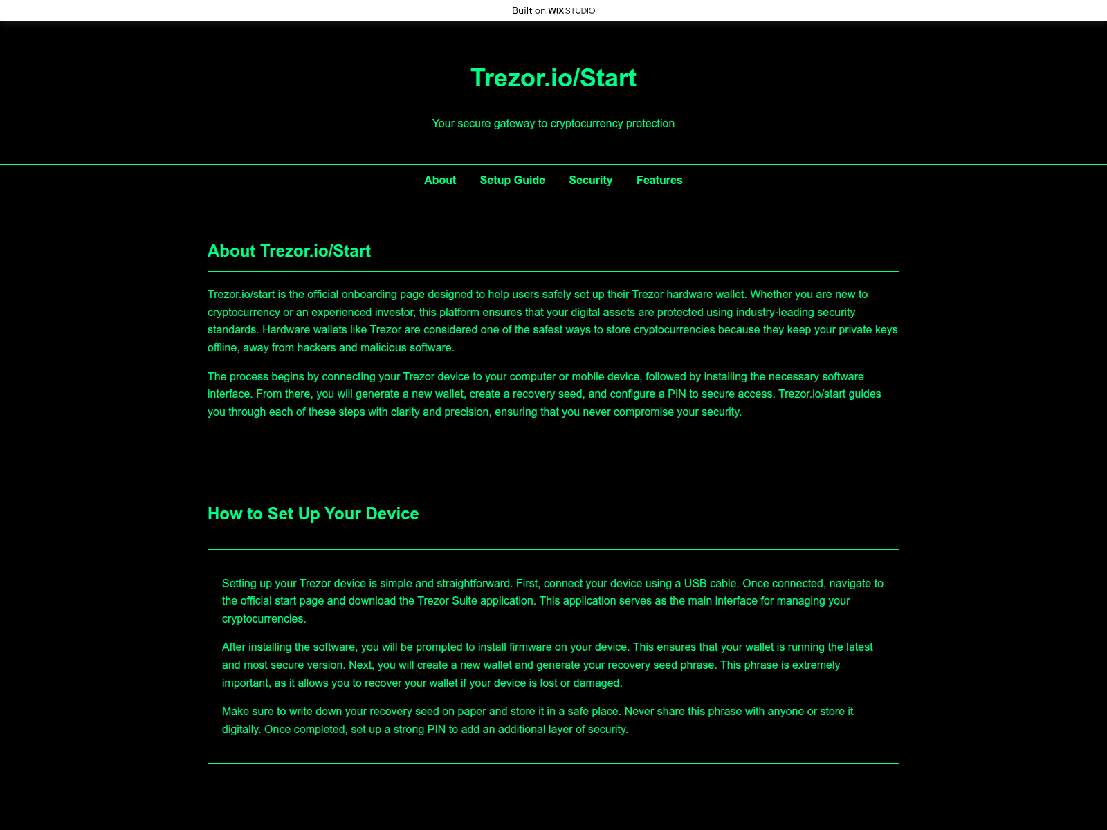Screenshot of iostarted-trexio.wixstudio.com
