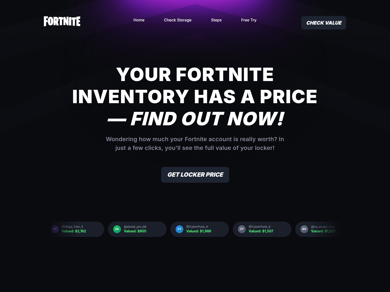 Screenshot of fortnitecheck.com