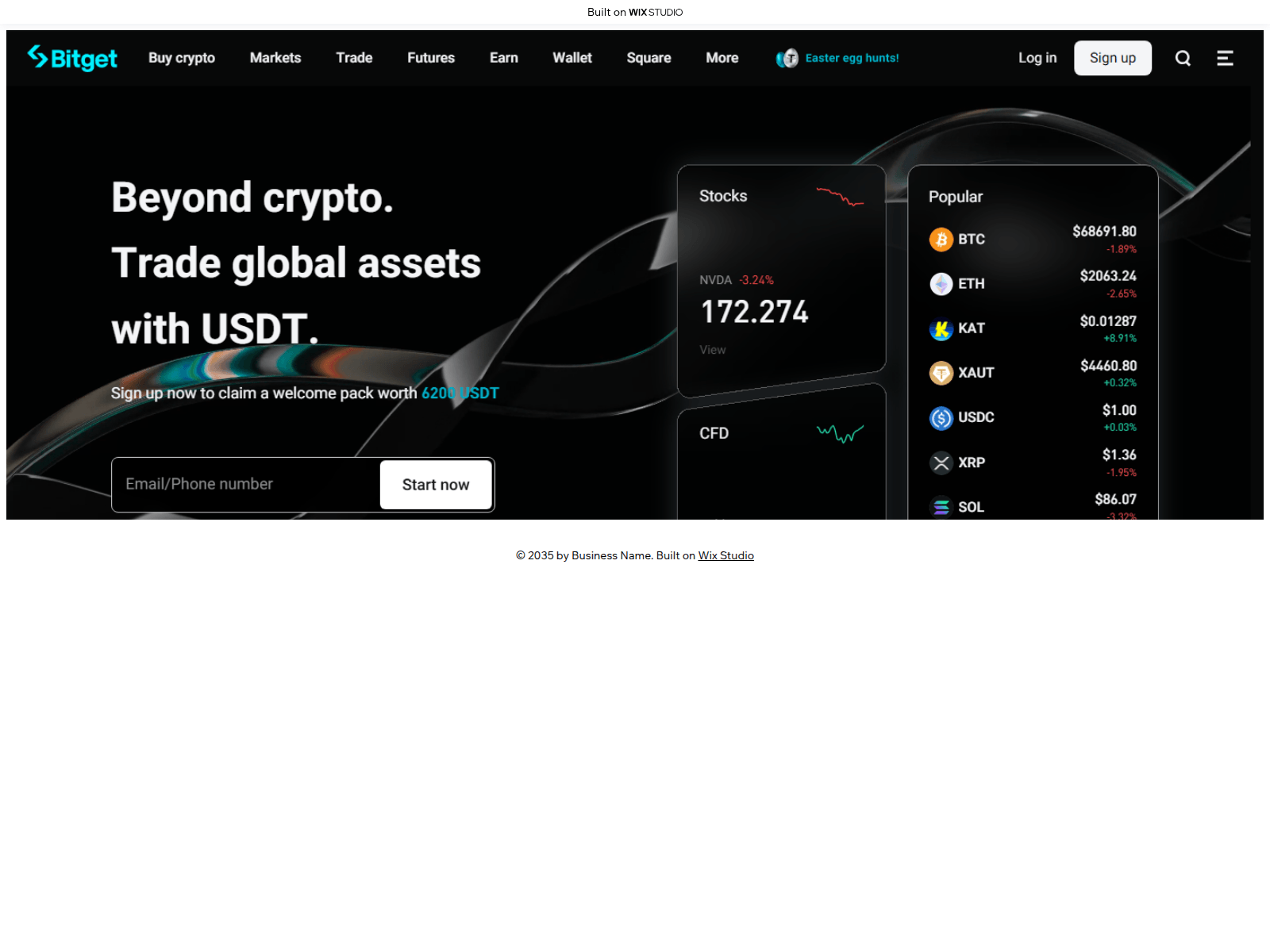Screenshot of gettbit-us.wixstudio.com