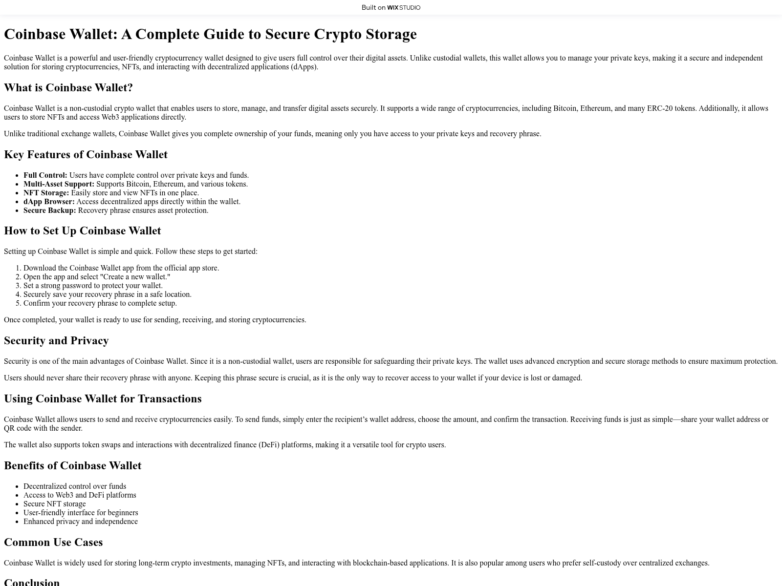 Screenshot of coinbuse.wixstudio.com