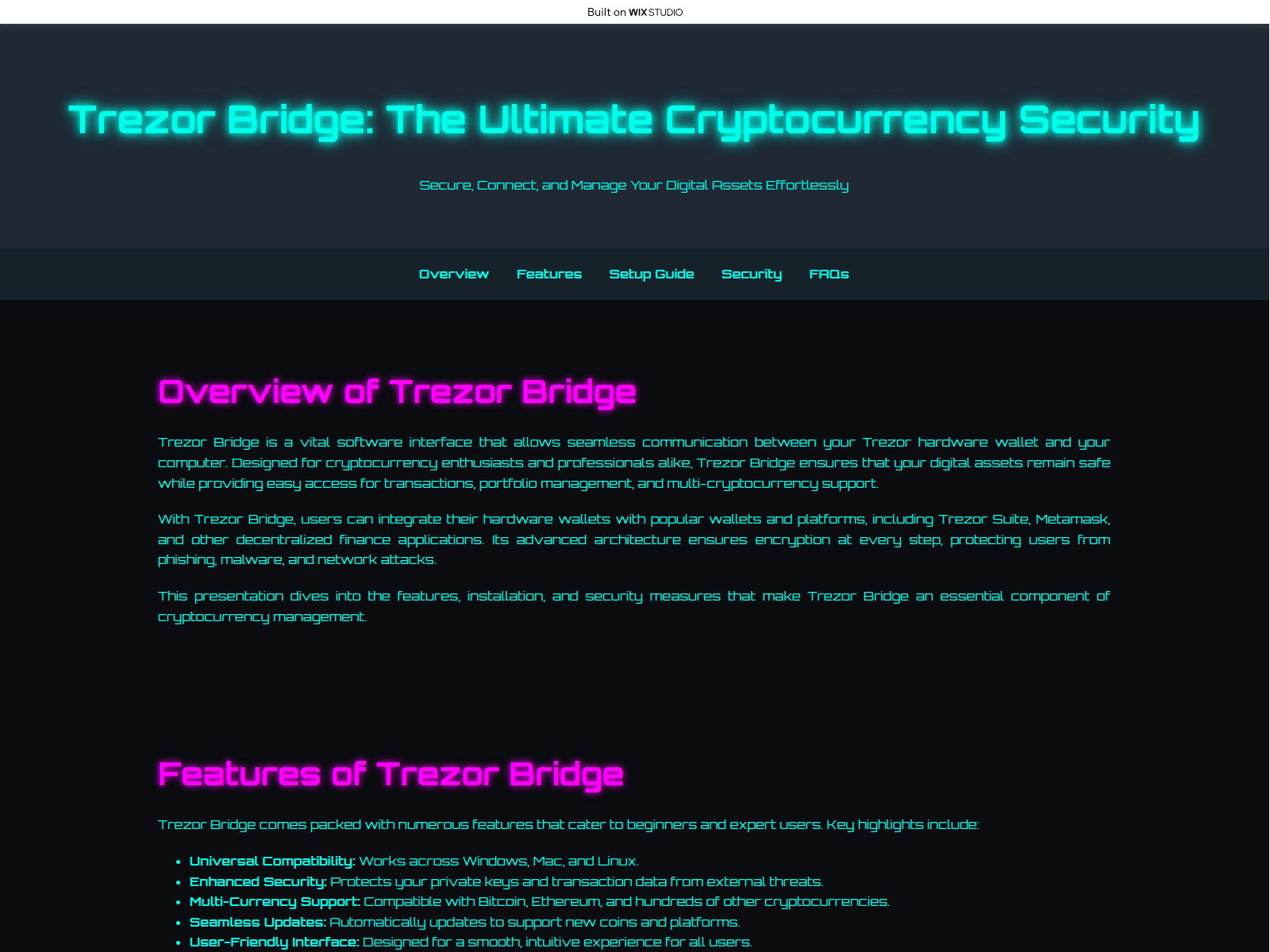 Screenshot of bridge-live.wixstudio.com