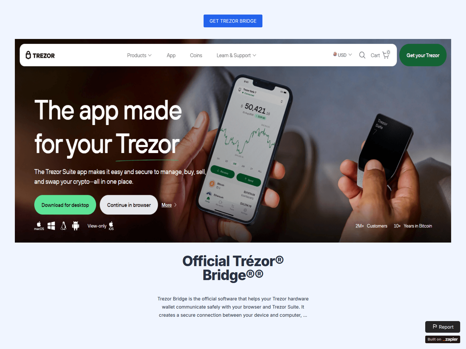 Screenshot of homepage-trozr.zapier.app