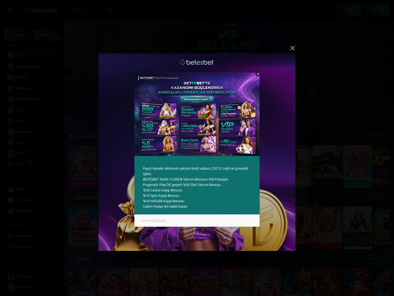 Screenshot of betesbet140.com