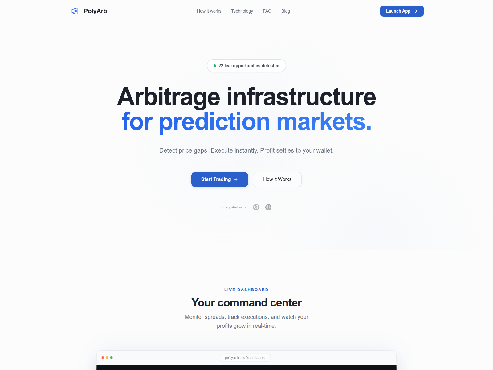 Screenshot of polyarb.io