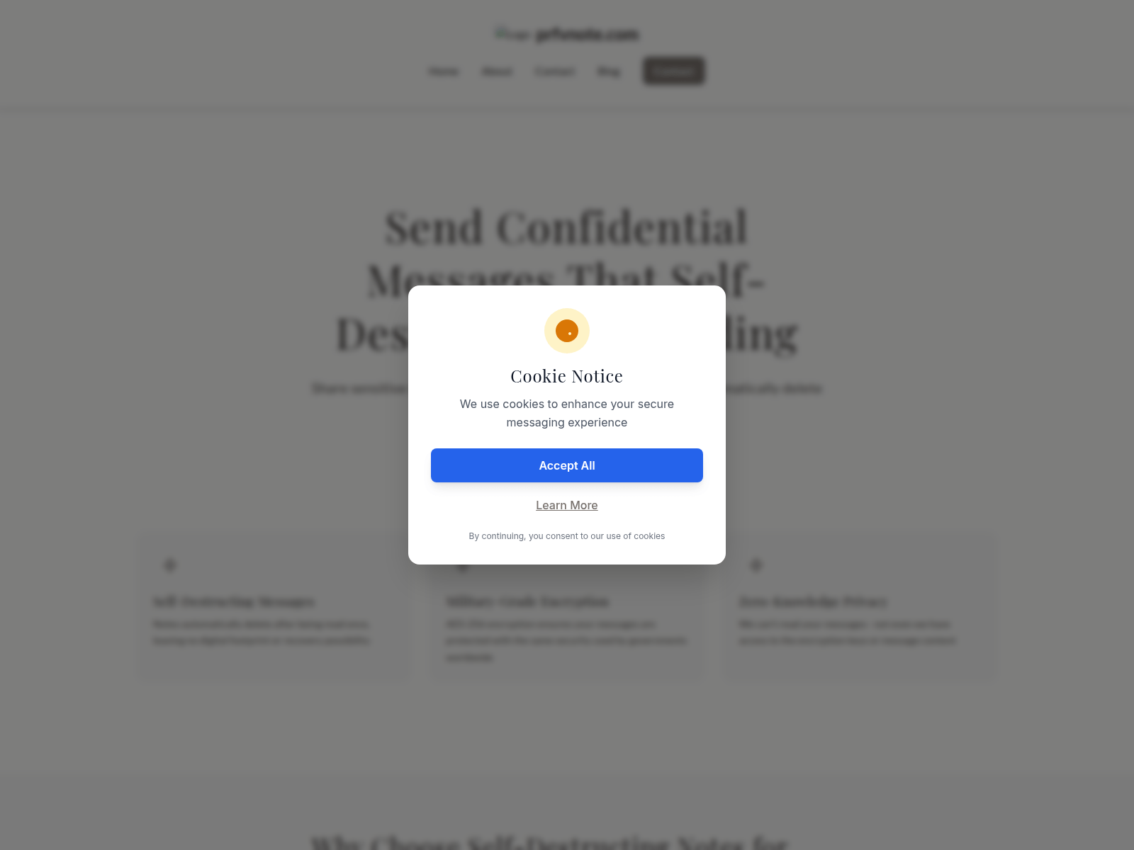 Screenshot of prfvnote.com