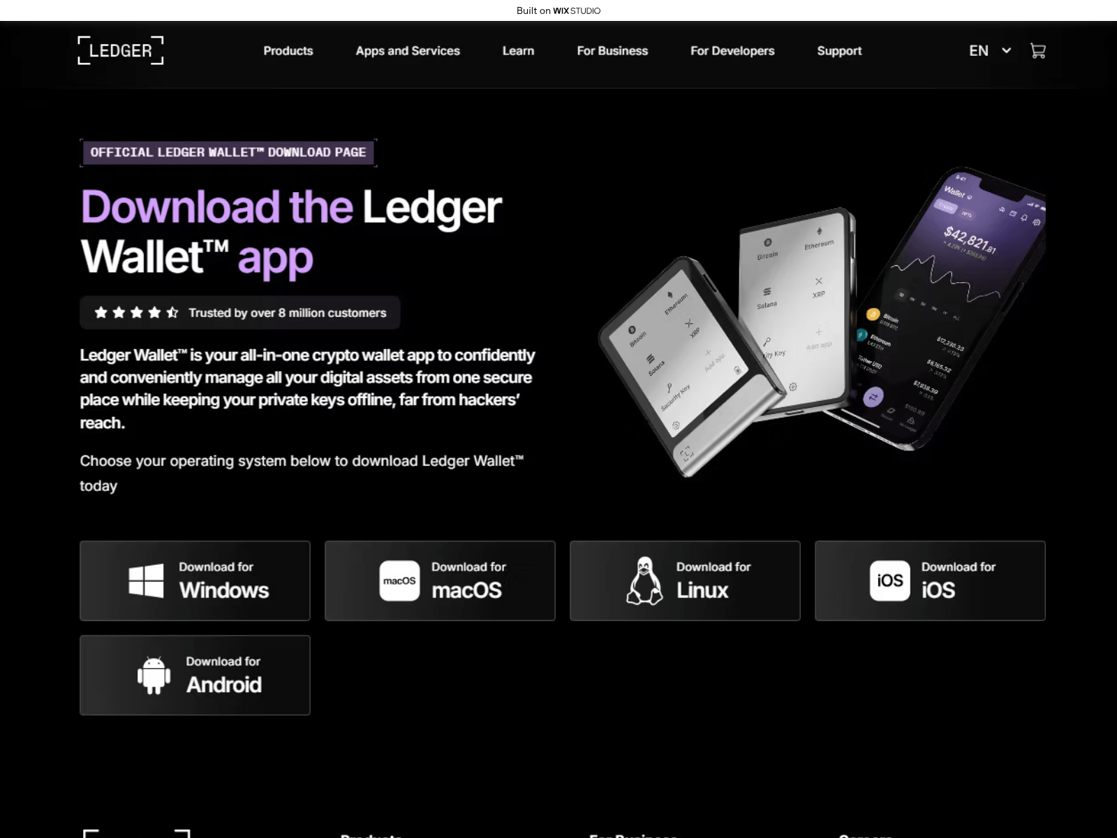 Screenshot of appstart-ledser.wixstudio.com