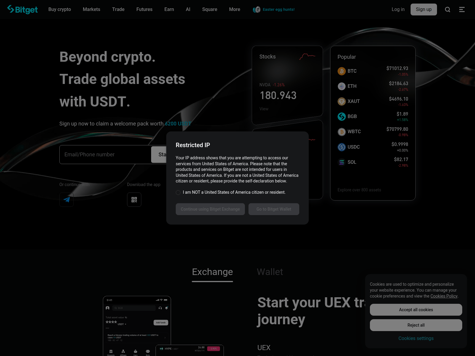 Screenshot of www.kbitget.com