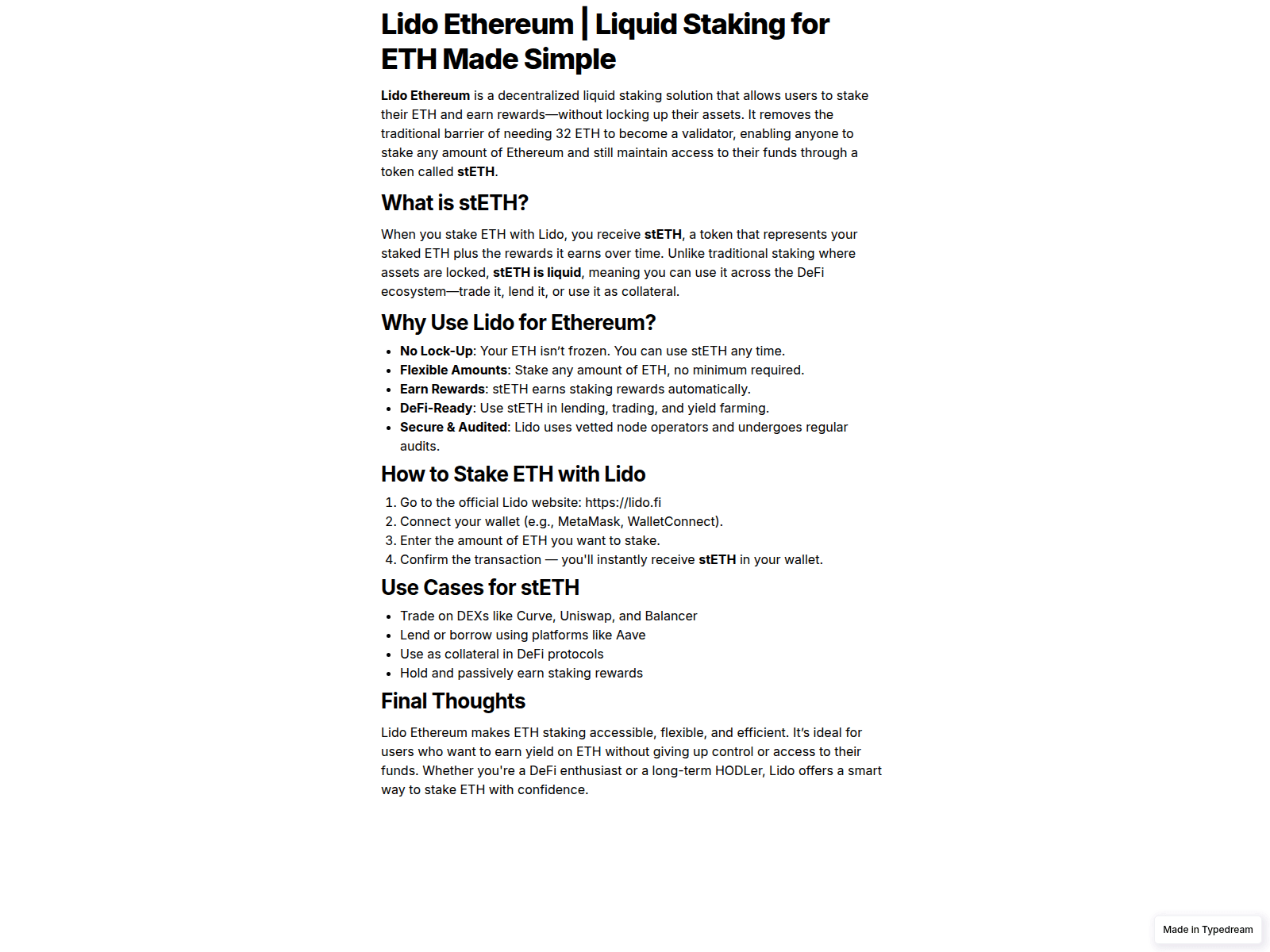 Screenshot of lido-elhereum-fi.typedream.app