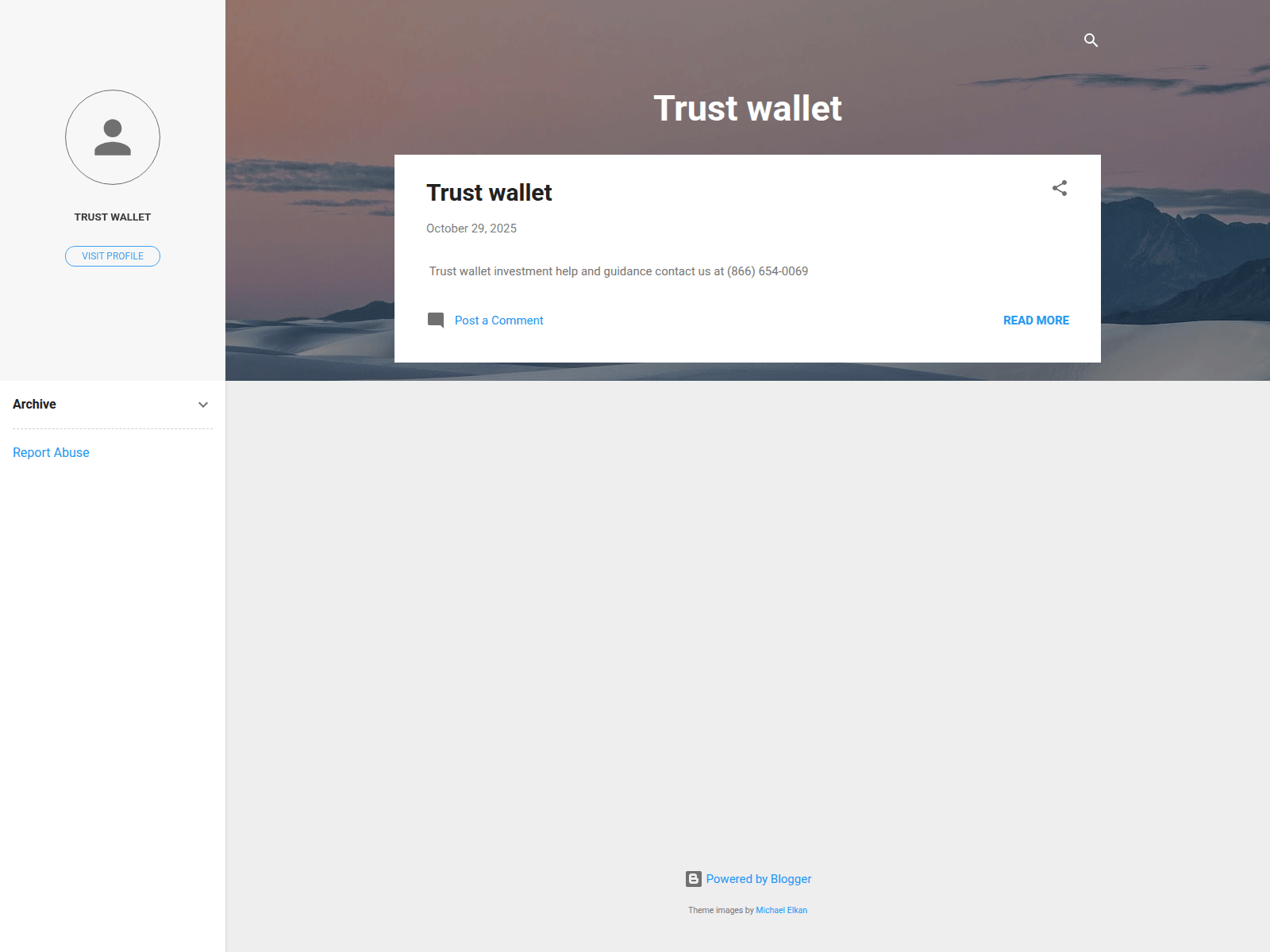 Screenshot of trust-wallet-help.blogspot.com