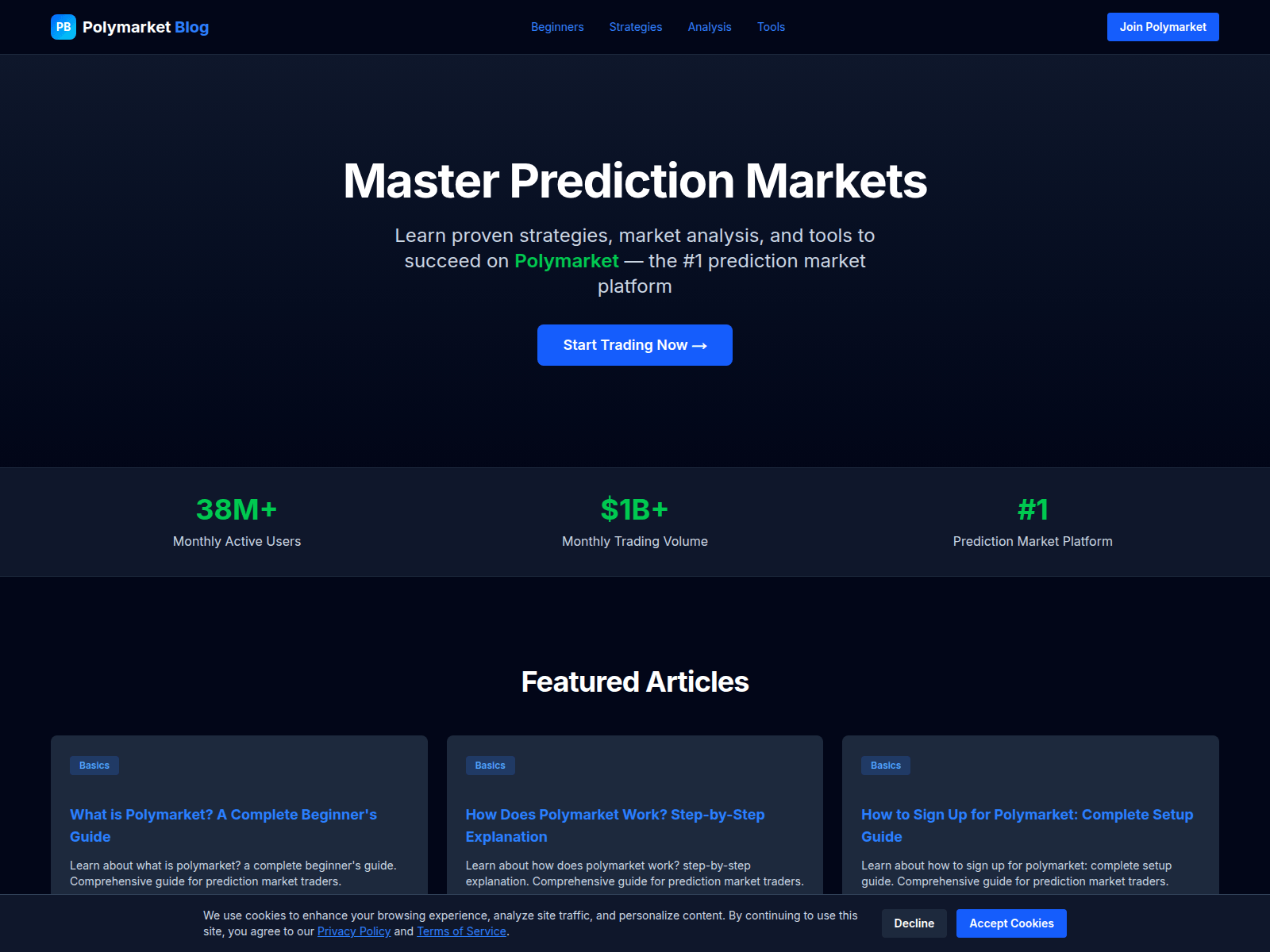 Screenshot of polymarketblog.com