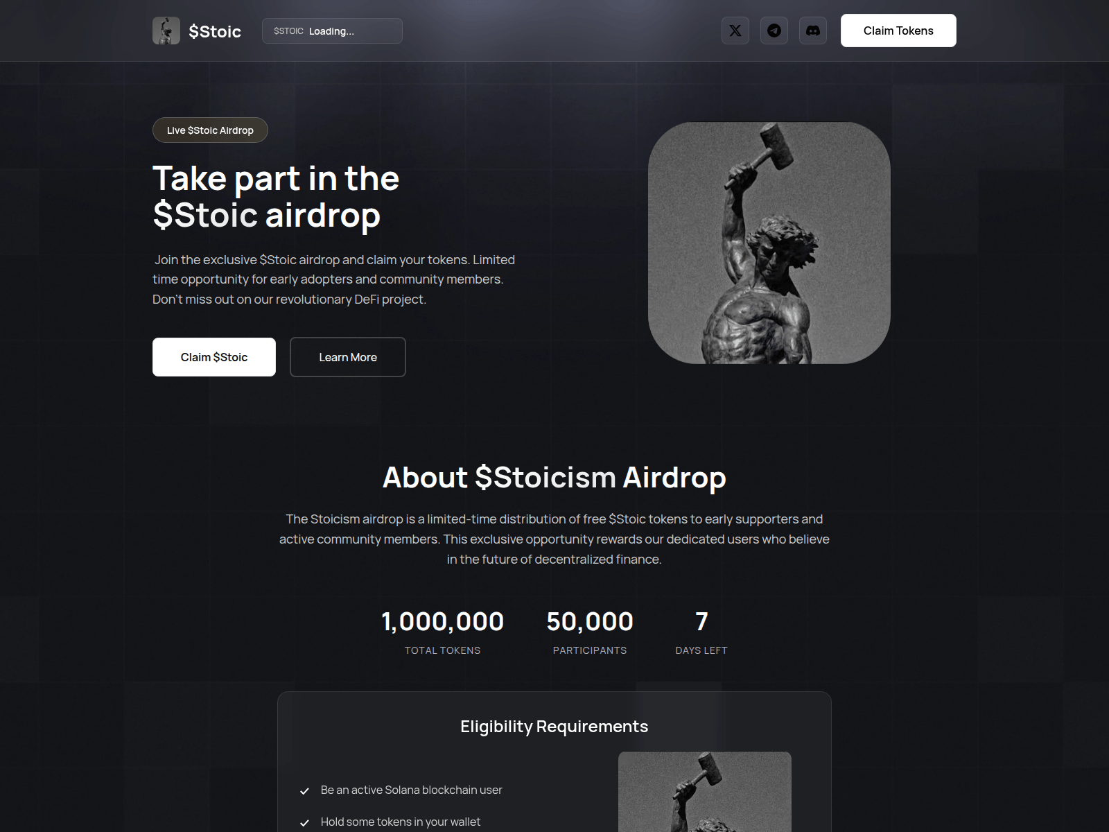 Screenshot of claim-stoic.pages.dev