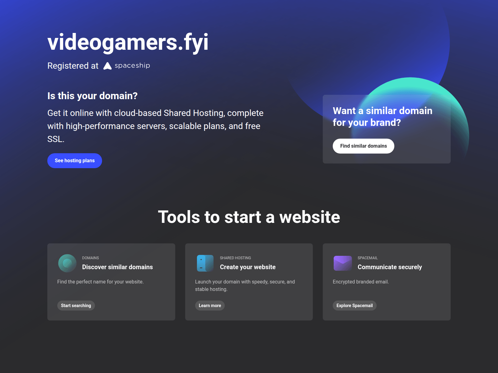 Screenshot of videogamers.fyi