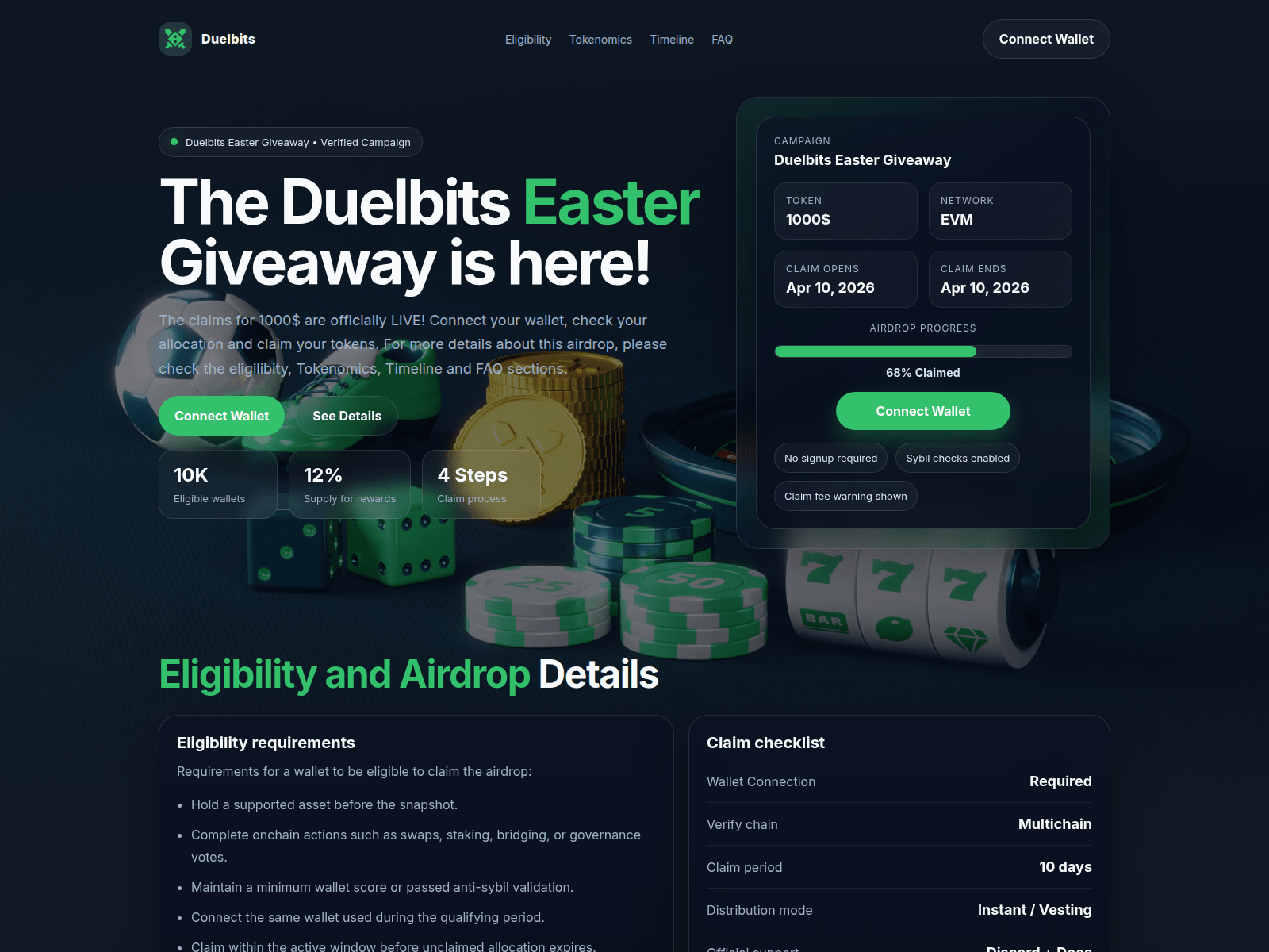 Screenshot of duelbit.app