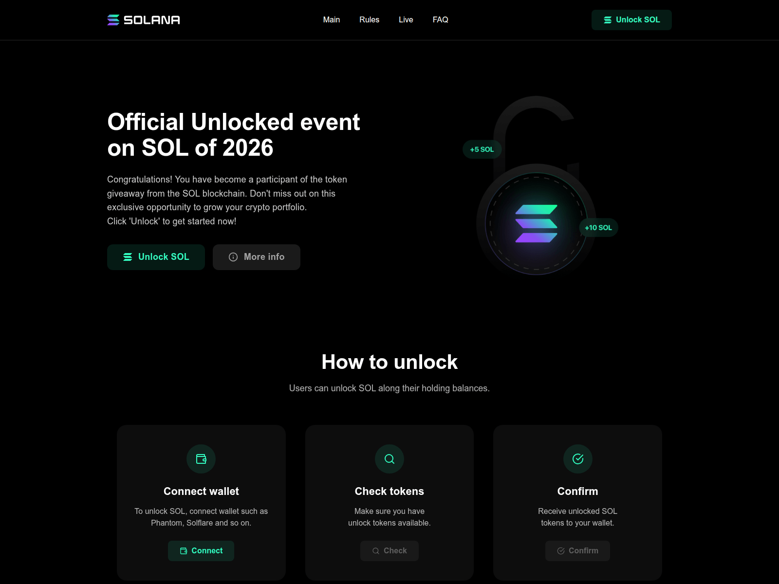 Screenshot of solunlock.live