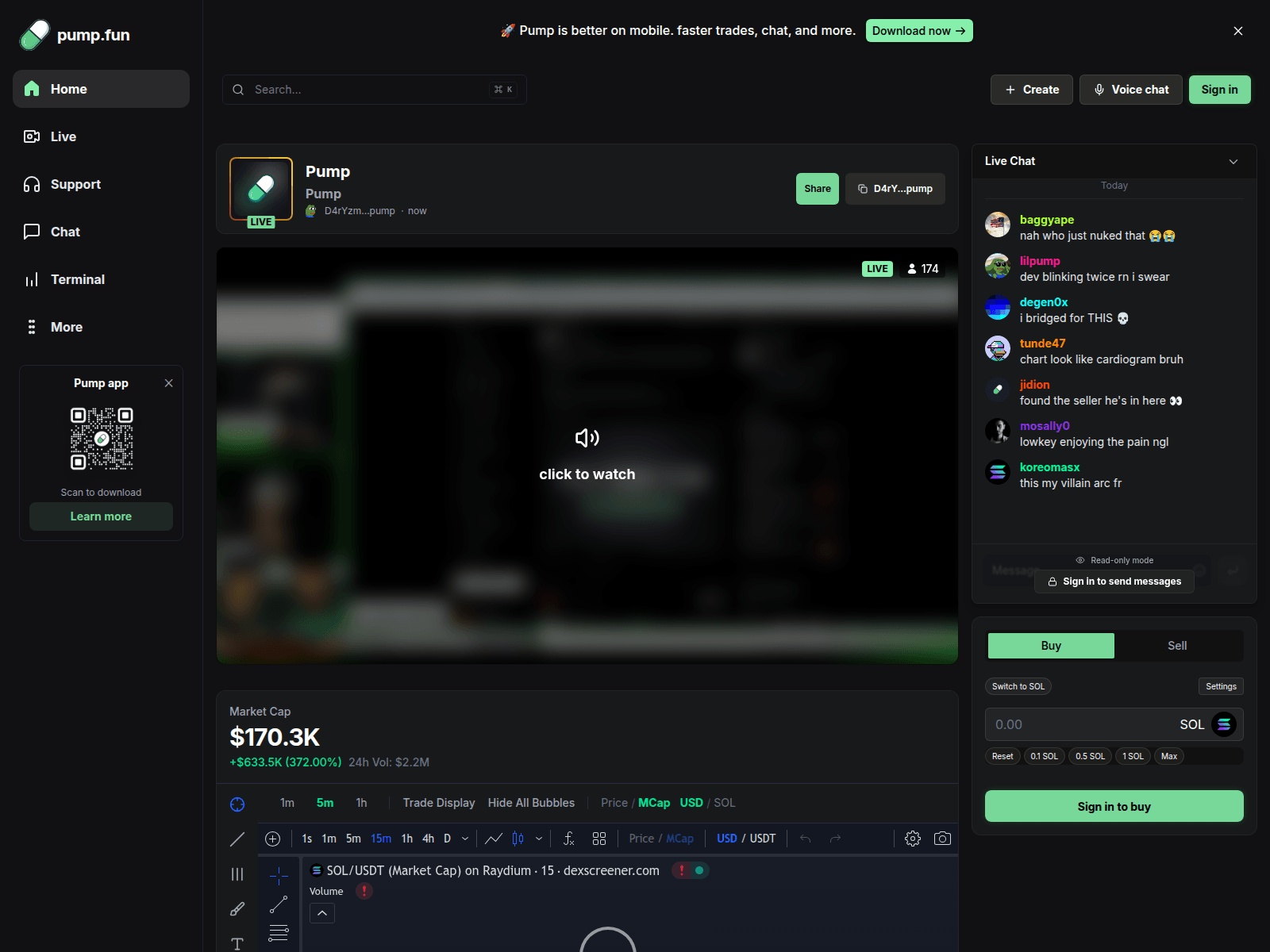 Screenshot of livepumpchat.fun