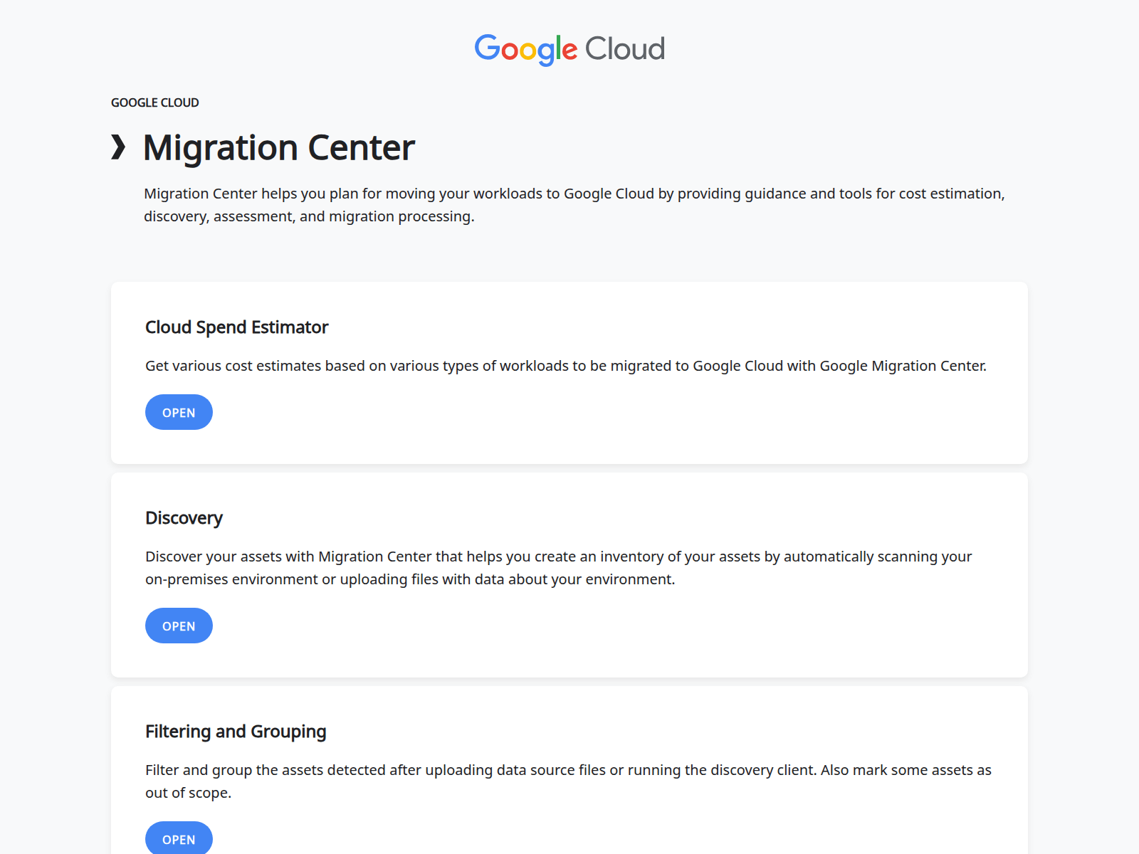 Screenshot of migration-center.determined-aqua-anaconda.prod.upmix.live