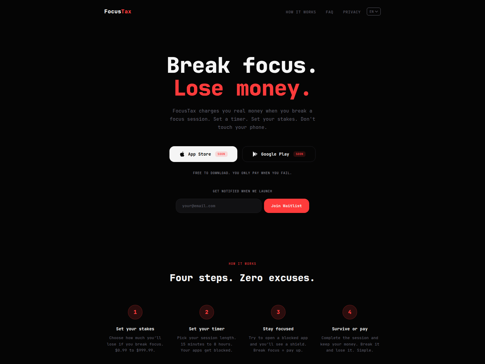 Screenshot of focustax.pages.dev