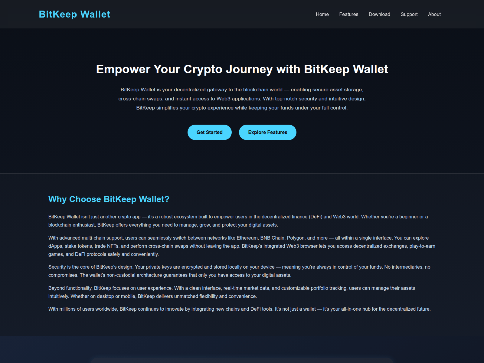 Screenshot of bitkeep-wallet-feq.pages.dev