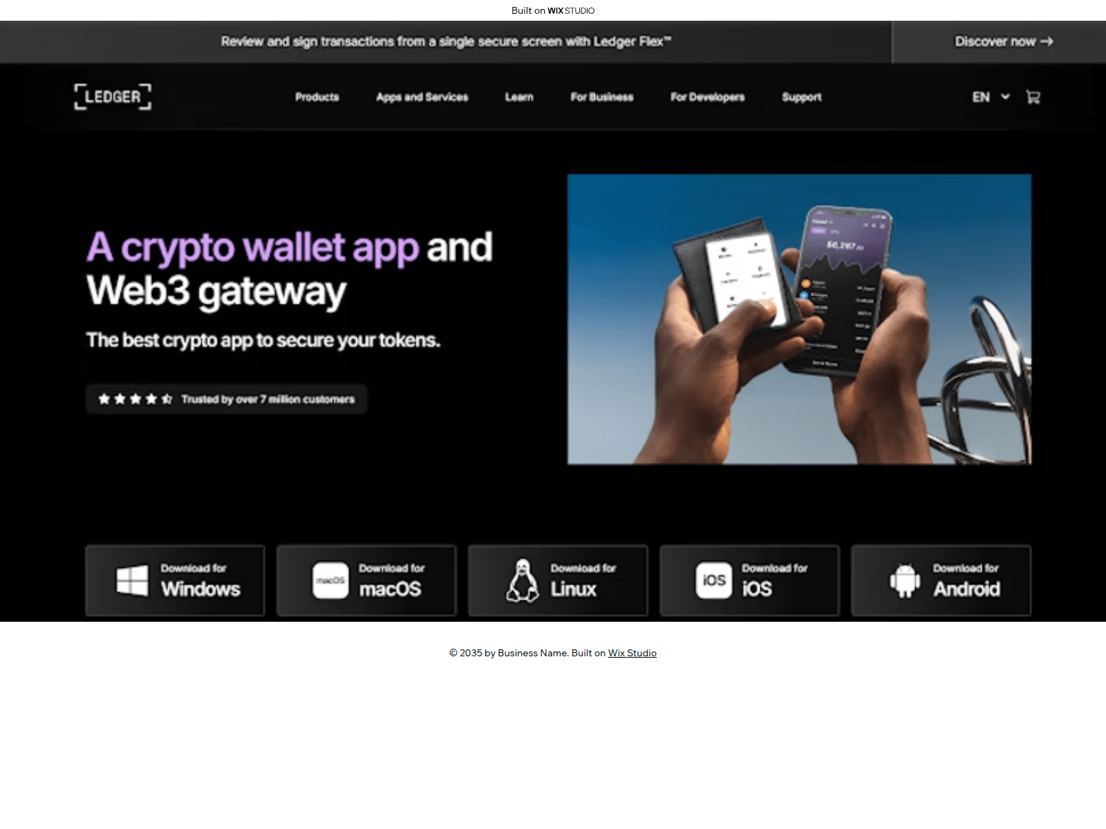 Screenshot of live-started-desktop.wixstudio.com