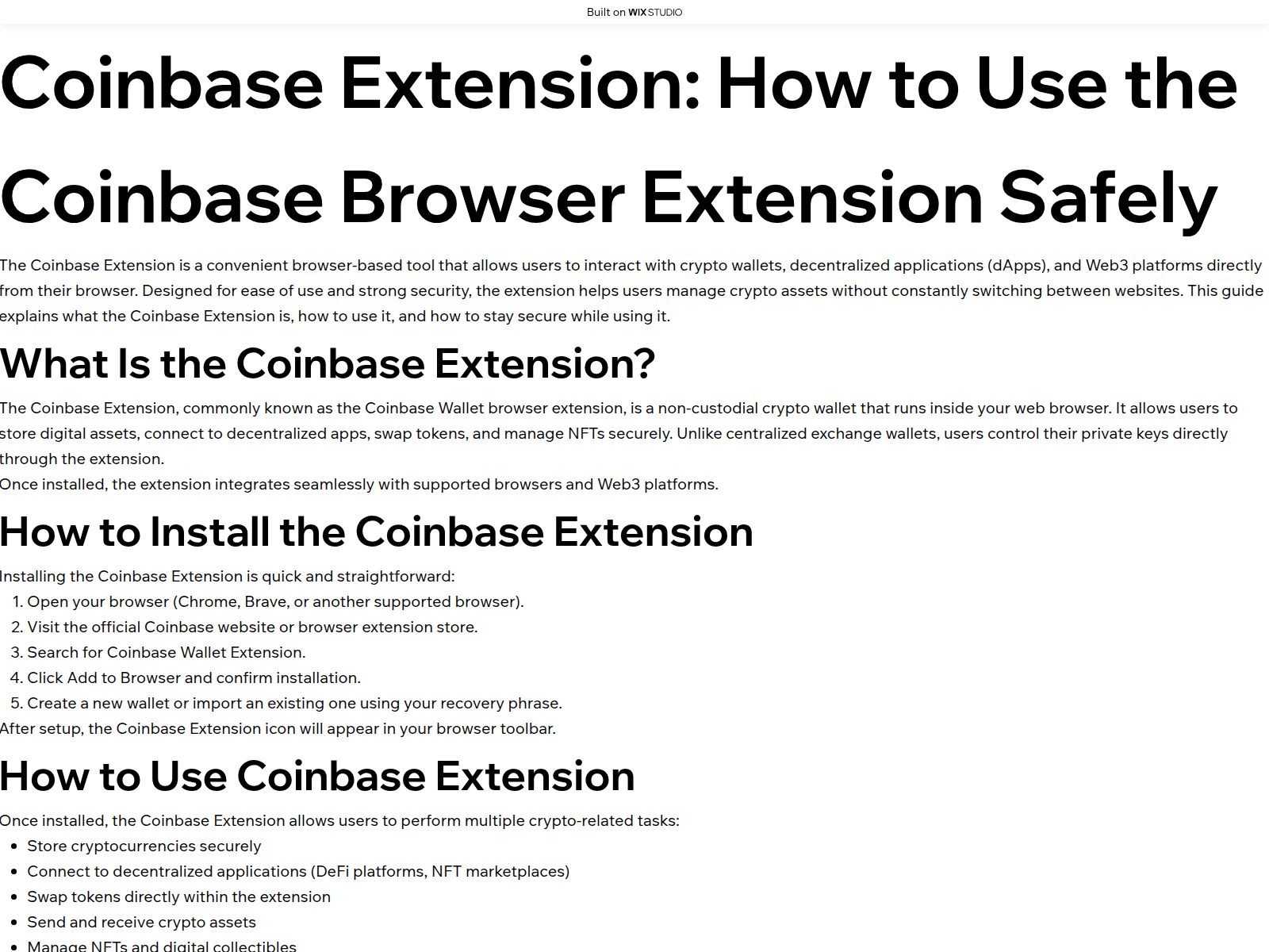 Screenshot of webextension.wixstudio.com