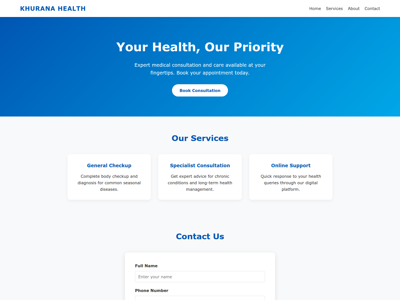 Screenshot of khurana-health-site.pages.dev