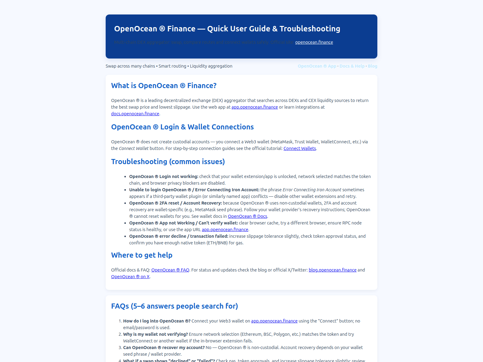 Screenshot of finance-openoccean-us-io.pages.dev