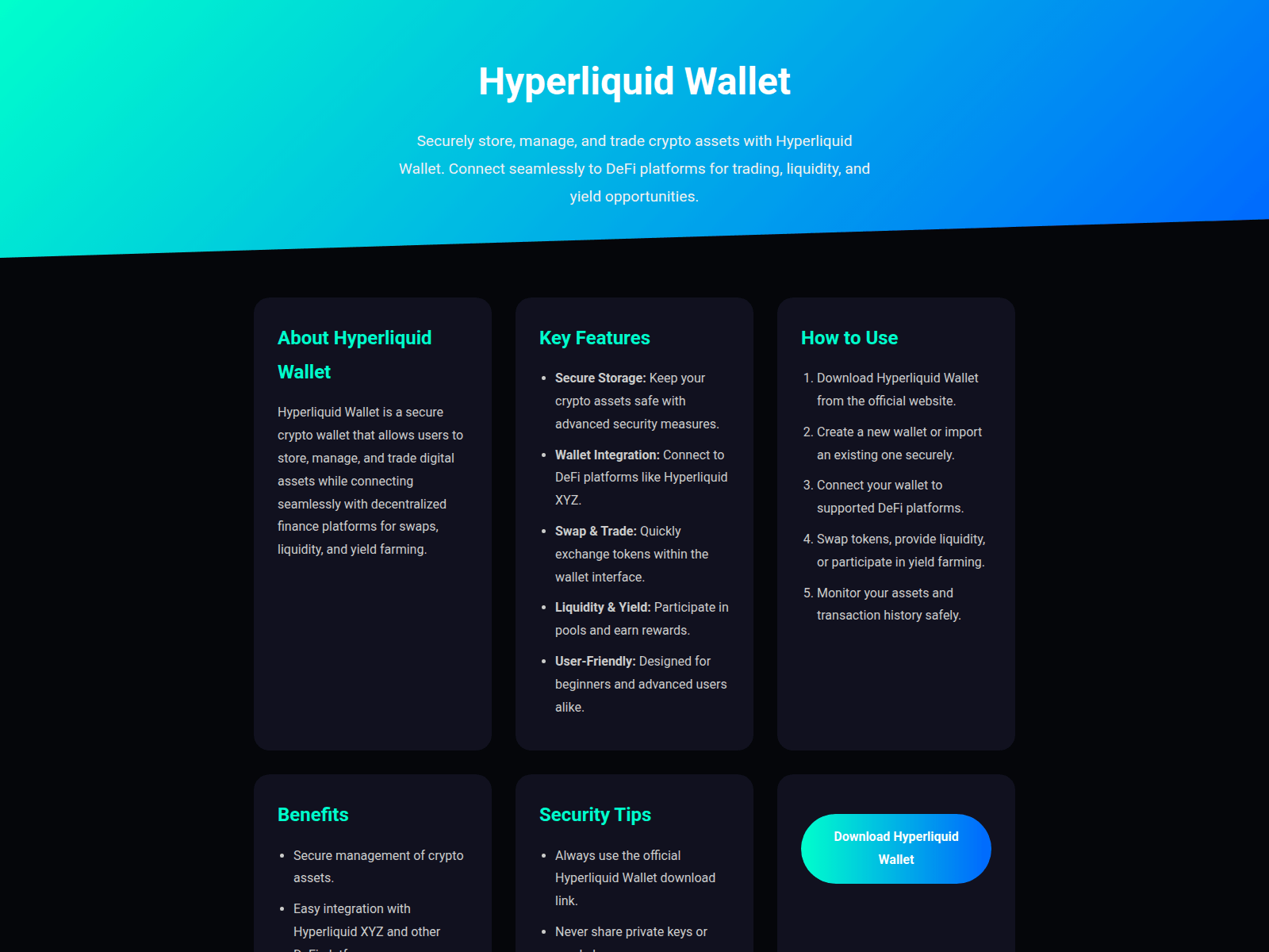 Screenshot of hyperliquid-wallete.pages.dev