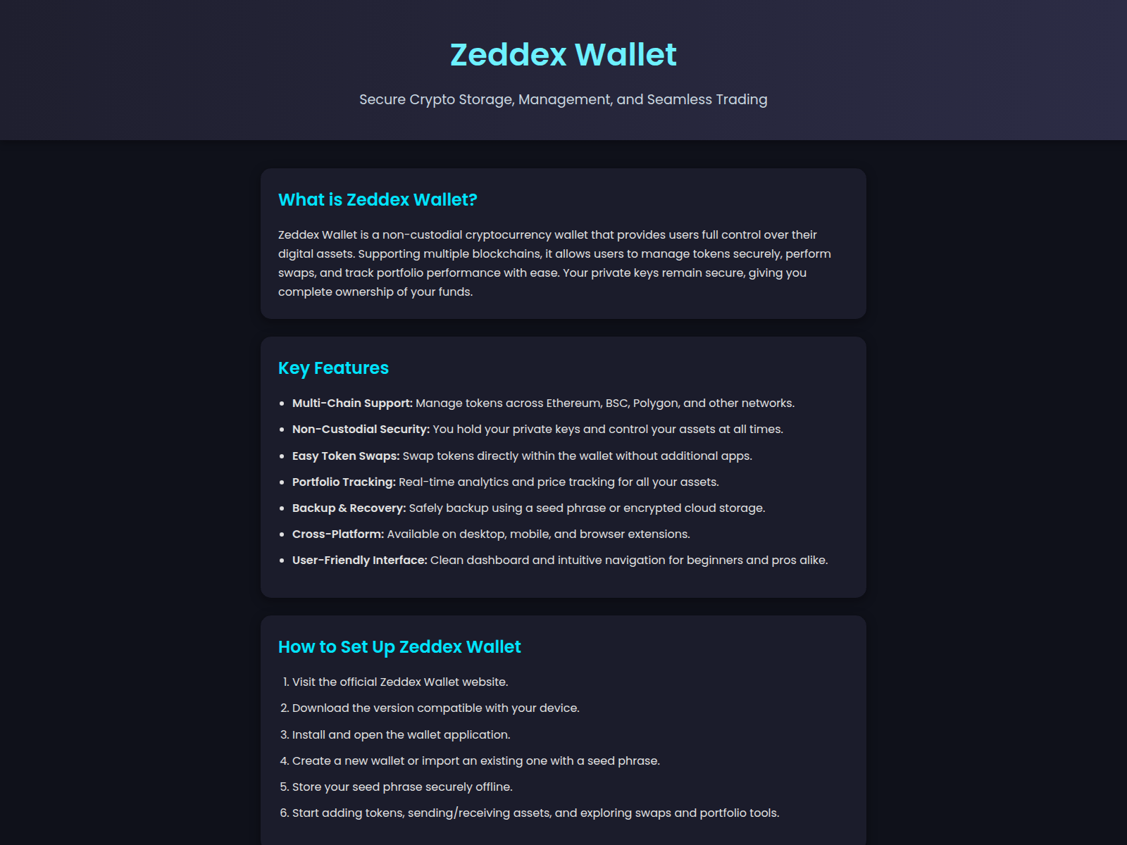 Screenshot of zeddex-wallets.pages.dev