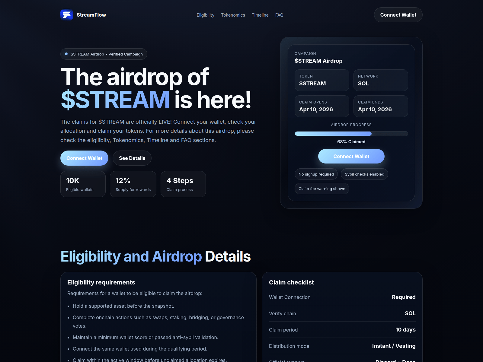 Screenshot of streamflowfinance.xyz