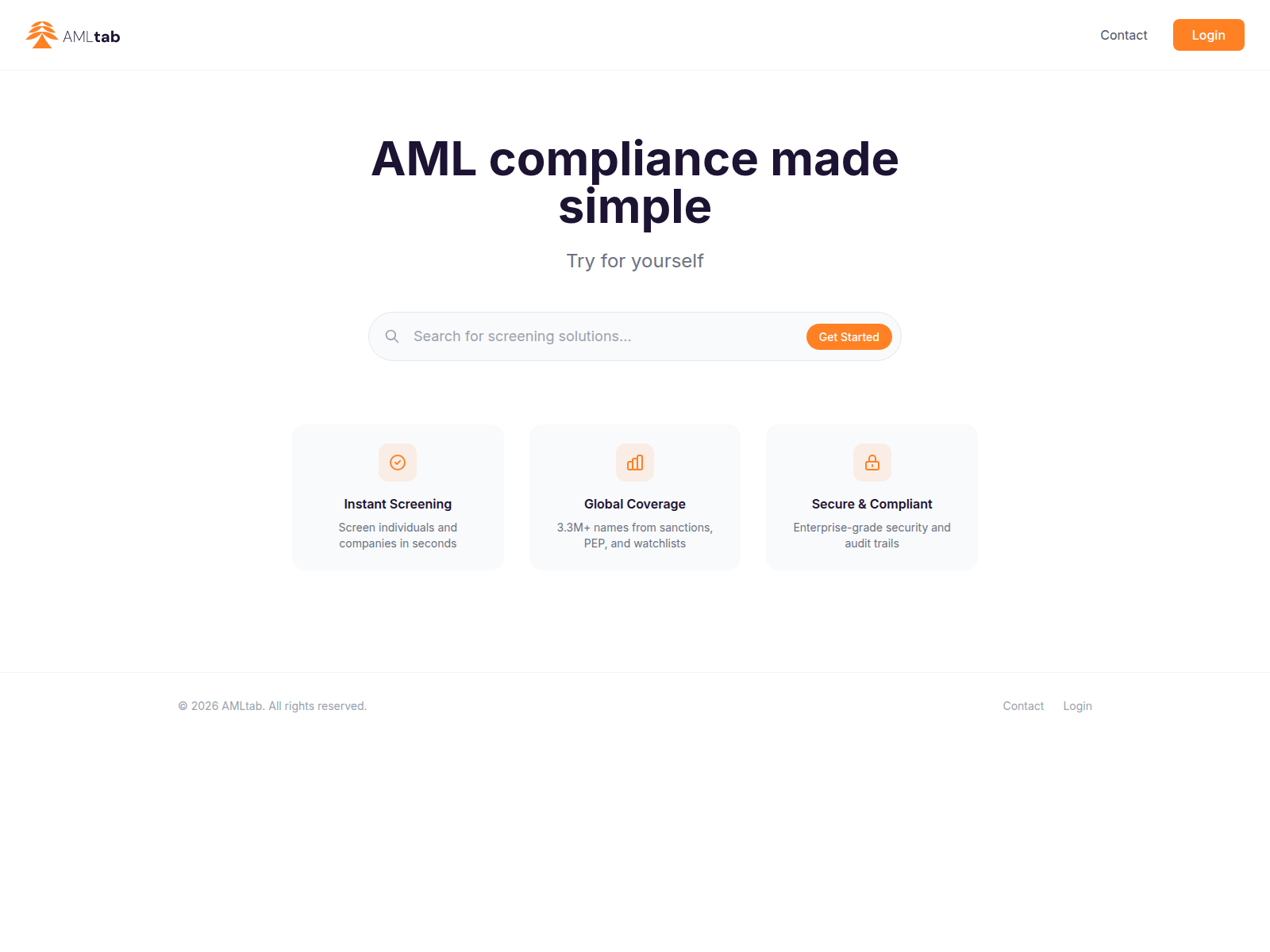 Screenshot of amltab.com