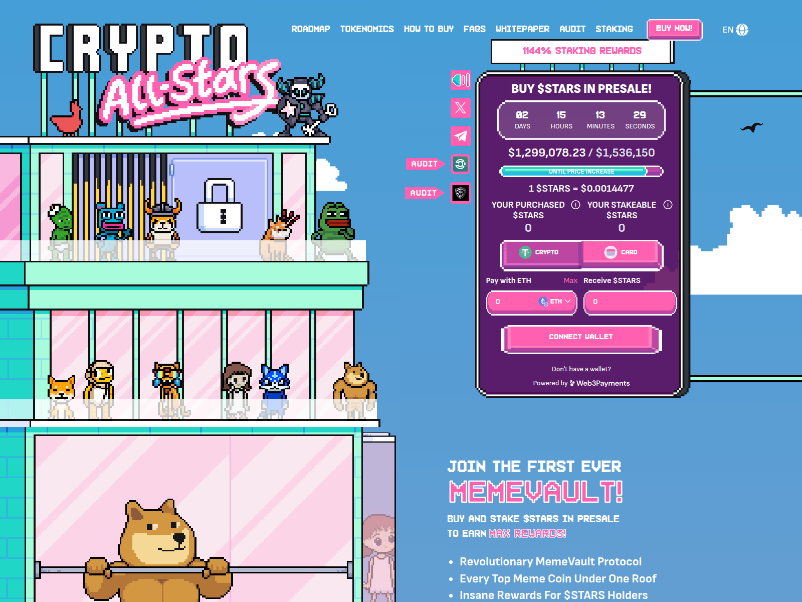 Screenshot of cryptoallstars-dashboard.pages.dev