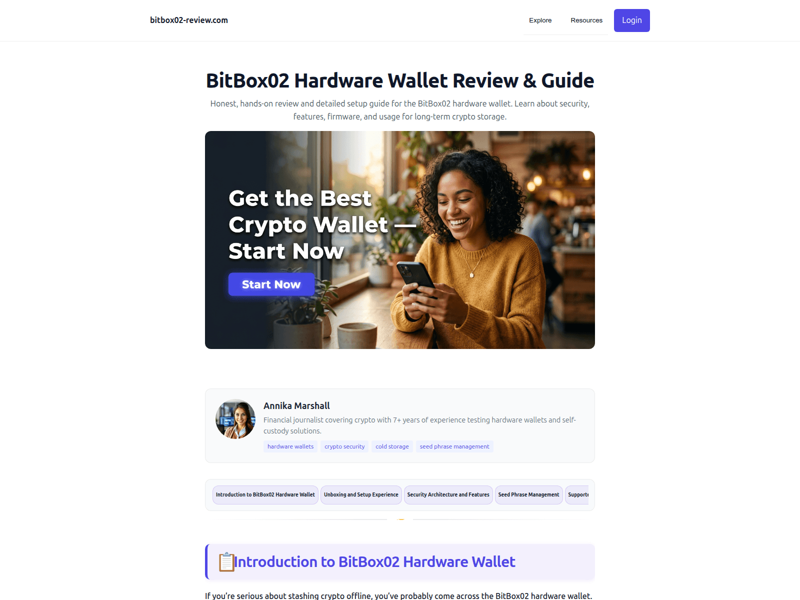 Screenshot of bitbox02-review.pages.dev