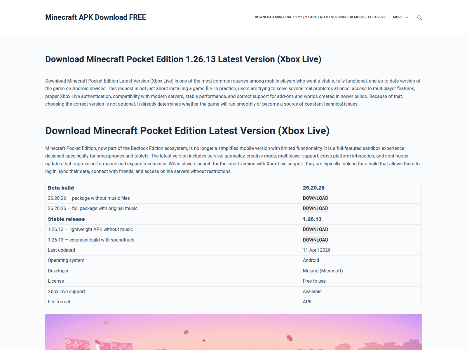 Screenshot of minecraft-apk-download.org